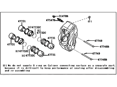 Cylinder Assy, Disc Brake, LH 2003-2014 Toyota 4775035411