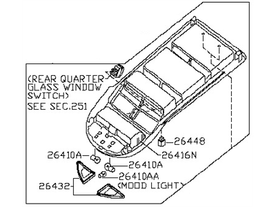 Lamp Assembly Map 2007-2011 Nissan Armada 26430ZQ00D