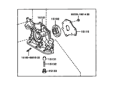 Pump Assembly, Oil 1987-1995 Toyota 1510065020