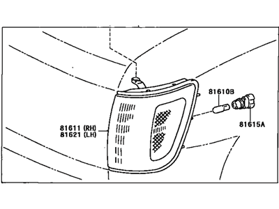 Lamp Assy, Parking & Clearance, RH 1998-2002 Toyota 4Runner 8161035330