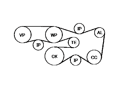 Belt, V 2003-2010 Toyota 9091602571