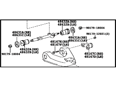 Front Suspension Control Arm Sub-Assembly Upper Right 1989-1998 Toyota 4806635110
